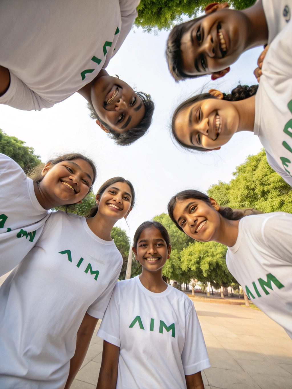 Smiling patriotic Indian volunteers working together in unity
